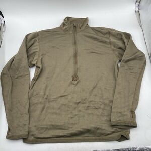 Military Gen III Waffle Grid Shirt Men Small Coyote Brown 1/4 Zip Long Sleeve